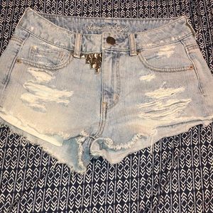 American Eagle light blue jean shorts